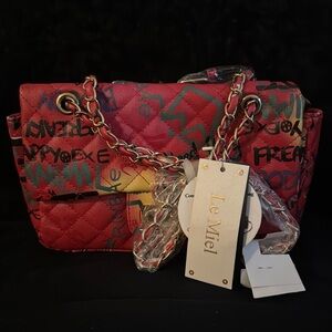 Small graffiti crossbody purse